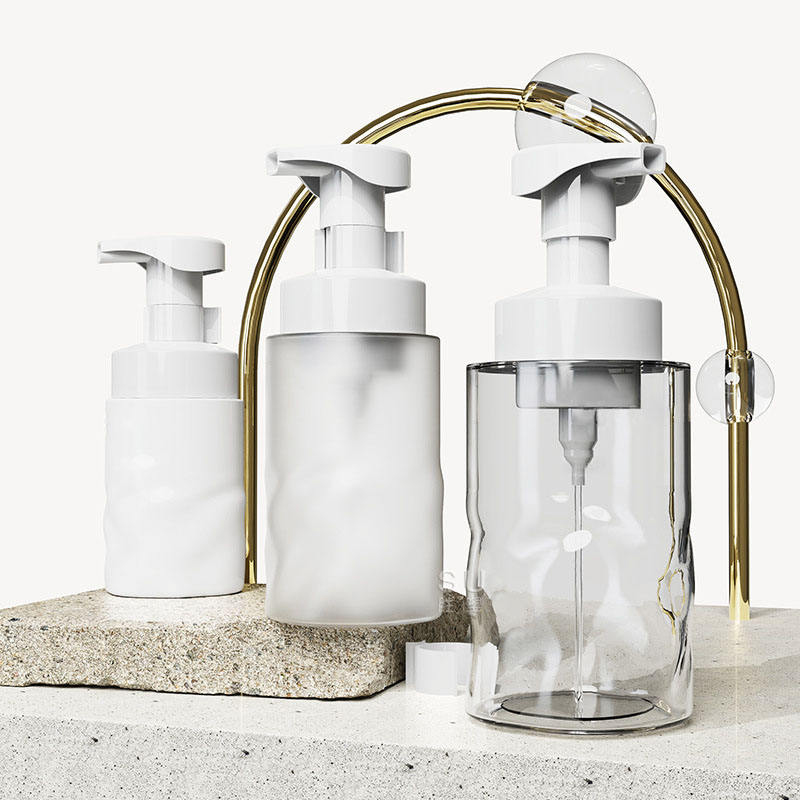 Bouteille de savon moussant pour les mains en PET, rechargeable, rose chair, 150ml, 250ml, 300ml, 400ml