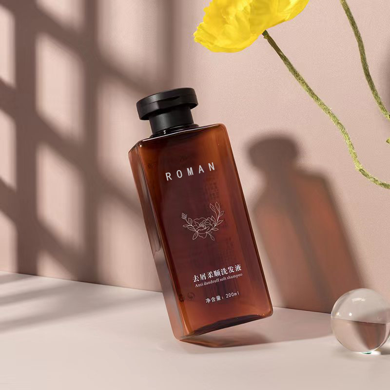 Bouteille PET avec bouchon rabattable, bouteille carrée en plastique pour shampoing, Gel douche, Lotion, 200ml, 300ml, huile pour cheveux secs à presser