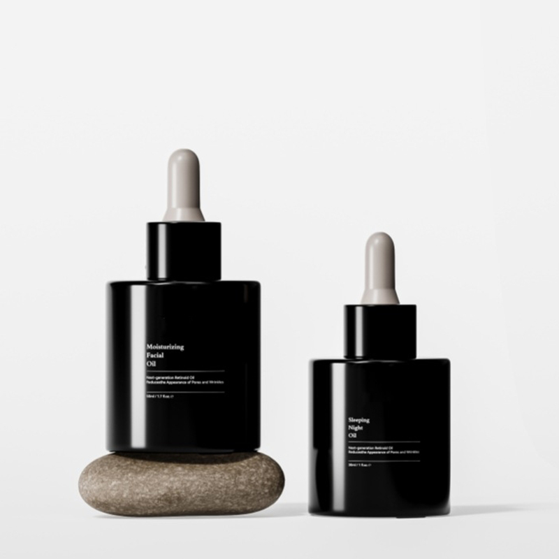 Bouteille vide de sérum d'huile de visage en verre givré de 15 ml 30 ml, emballage de 30 ml 50 ml, pompe en verre, flacon compte-gouttes d'huile de sérum cosmétique