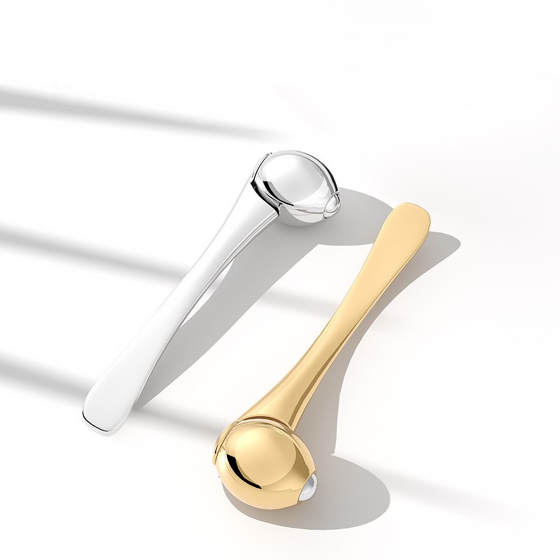 Bâton de Massage pour les yeux, applicateur de crème pour les yeux, spatules cosmétiques, cuillère Anti-rides, outil de soins du visage en alliage d'or