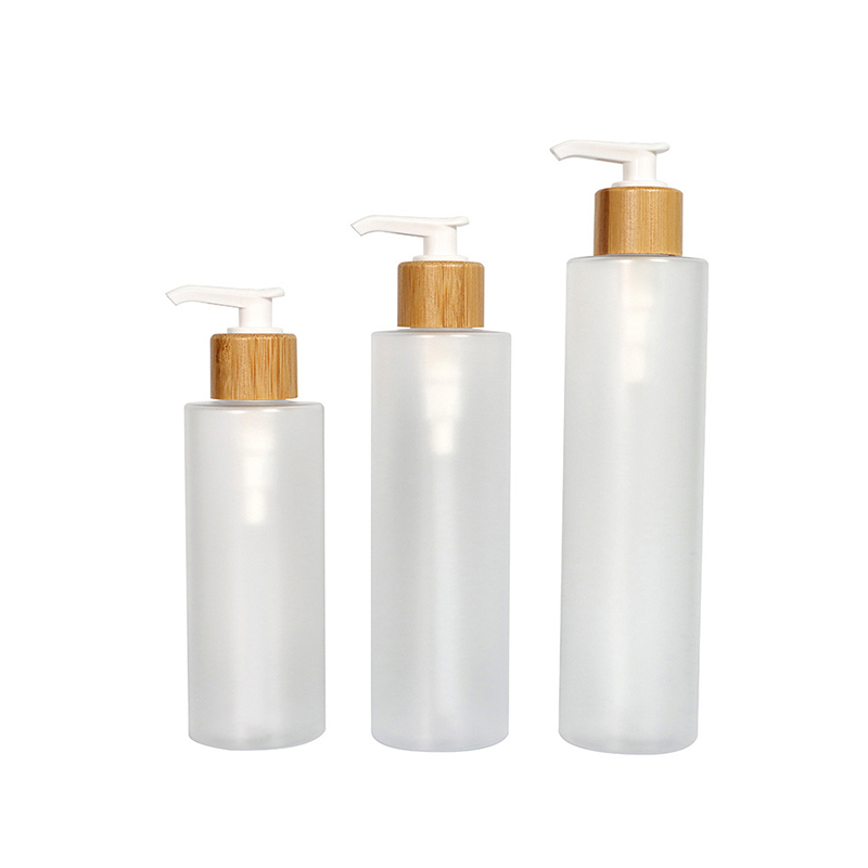 Bouteilles en plastique en bambou givrées de shampooing d'animal familier de pompe de jet avec le couvercle 120ml Bouteilles en plastique en bambou givrées de shampooing d'animal familier de pompe de jet avec le couvercle 120ml