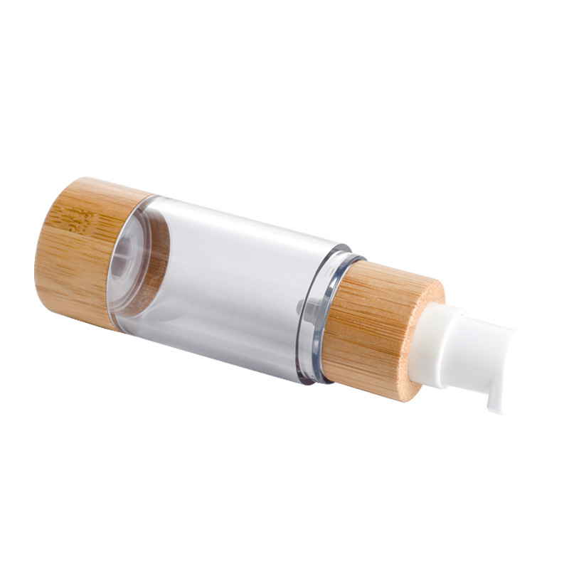 Bouteille privée d'air en bambou recyclable de la lotion 50ml pour la bouteille privée d'air en bambou cosmétique de pompe Bouteille privée d'air en bambou recyclable de la lotion 50ml pour la bouteille privée d'air en bambou cosmétique de pompe