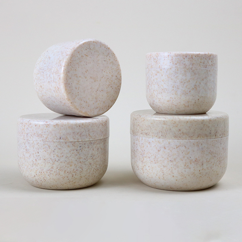 Pot de récipient de paille de blé à large bouche 80g 120g 200g 250g, bouteille de crème de soin de la peau, pot de crème pour le visage avec couvercles Pot de récipient de paille de blé à large bouche 80g 120g 200g 250g, bouteille de crème de soin de la peau, pot de crème pour le visage avec couvercles