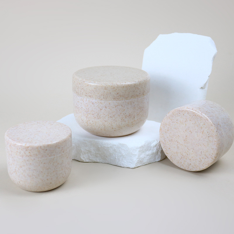 Pot de récipient de paille de blé à large bouche 80g 120g 200g 250g, bouteille de crème de soin de la peau, pot de crème pour le visage avec couvercles Pot de récipient de paille de blé à large bouche 80g 120g 200g 250g, bouteille de crème de soin de la peau, pot de crème pour le visage avec couvercles