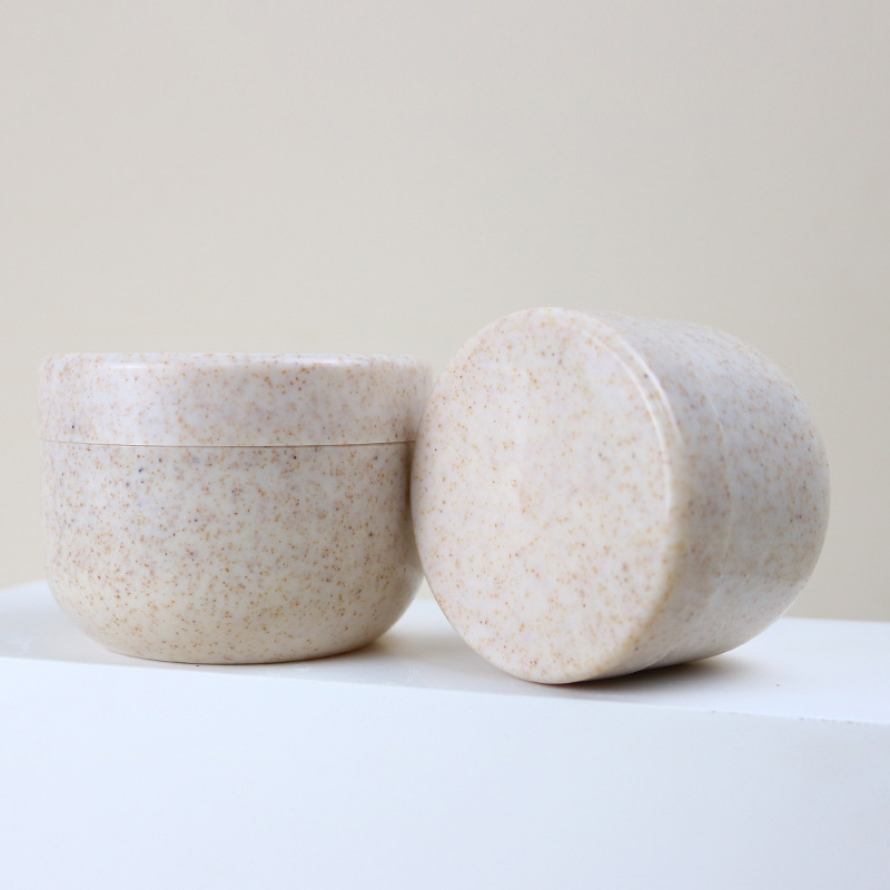 Pot de récipient de paille de blé à large bouche 80g 120g 200g 250g, bouteille de crème de soin de la peau, pot de crème pour le visage avec couvercles Pot de récipient de paille de blé à large bouche 80g 120g 200g 250g, bouteille de crème de soin de la peau, pot de crème pour le visage avec couvercles