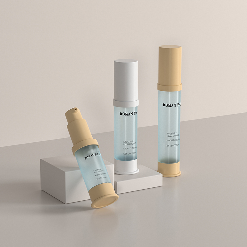 Bouteille à pompe sans air givrée, bleu, cylindre de forme mince, grand Gel crème cosmétique pour sérum pour le visage, Lotion, Blush, Gel, 15ml, 30ml, 1oz Bouteille à pompe sans air givrée, bleu, cylindre de forme mince, grand Gel crème cosmétique pour sérum pour le visage, Lotion, Blush, Gel, 15ml, 30ml, 1oz