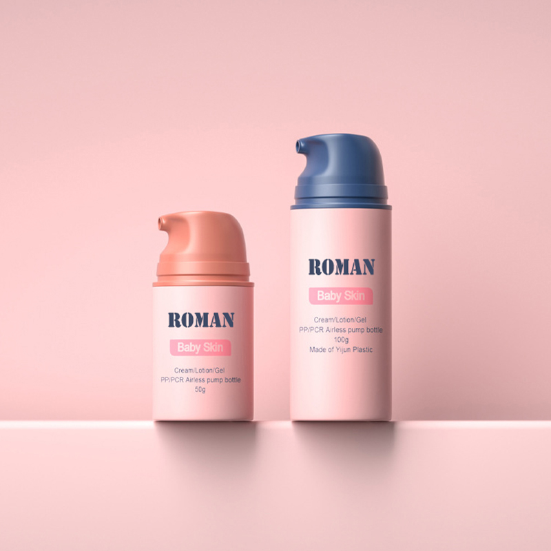 Bouteilles à pompe en plastique sans air mat, échantillon gratuit, 30ml, 50ml, pour soins de la peau, sérum, récipients sans air pour crème pour bébé