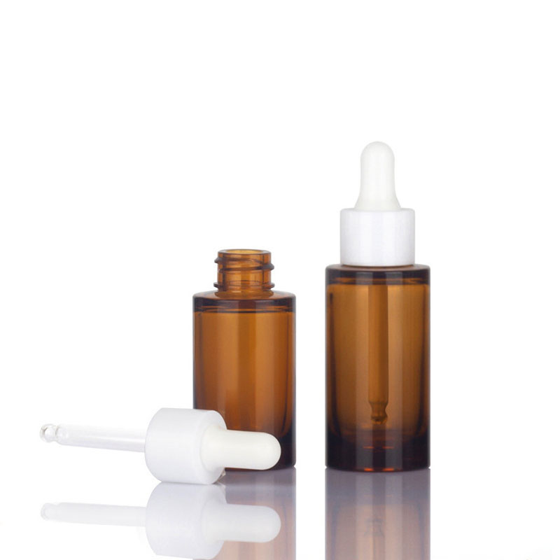Petit flacon compte-gouttes en plastique, ambre clair, cylindre de 10ml, 15ml, 20ml, 30ml, 40ml, 50ml, huile essentielle de sérum pour cosmétique Petit flacon compte-gouttes en plastique, ambre clair, cylindre de 10ml, 15ml, 20ml, 30ml, 40ml, 50ml, huile essentielle de sérum pour cosmétique