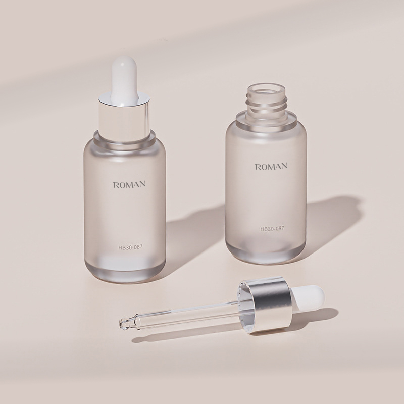 Flacon de sérum en plastique givré à épaule plate, flacon compte-gouttes vide et mat pour sérum facial, 20ml, 30ml, 40ml, 60ml, 80ml, 100ml Flacon de sérum en plastique givré à épaule plate, flacon compte-gouttes vide et mat pour sérum facial, 20ml, 30ml, 40ml, 60ml, 80ml, 100ml