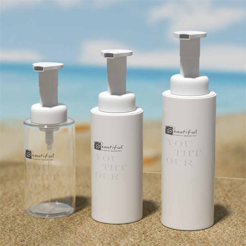 Bouteille PET blanche avec pompe à mousse blanche, pour savons moussants et produits de soins capillaires, emballage cosmétique, 100ml, 120ml, 150ml, 200ml, 300ml