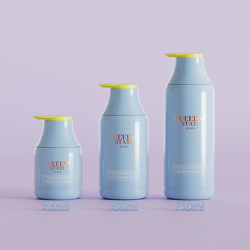 Bouteilles de shampoing en plastique rouge bleu gris, bouteilles de Gel douche, bouteille de Lotion revitalisante, 300ml 500ml 750ml