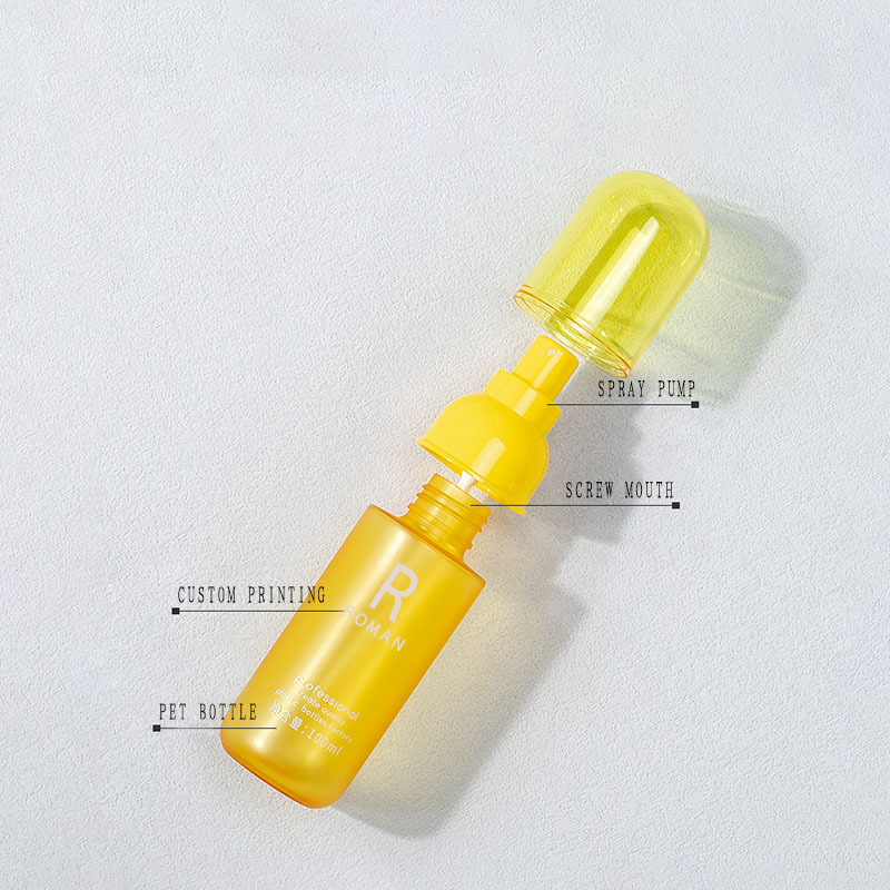 Bouteille de démaquillant jaune en Pet, 30ml, 50ml, 100ml, 120ml, pour le visage, à pression ronde, pour crème corporelle, 3.5oz, pour Lotion Bouteille de démaquillant jaune en Pet, 30ml, 50ml, 100ml, 120ml, pour le visage, à pression ronde, pour crème corporelle, 3.5oz, pour Lotion