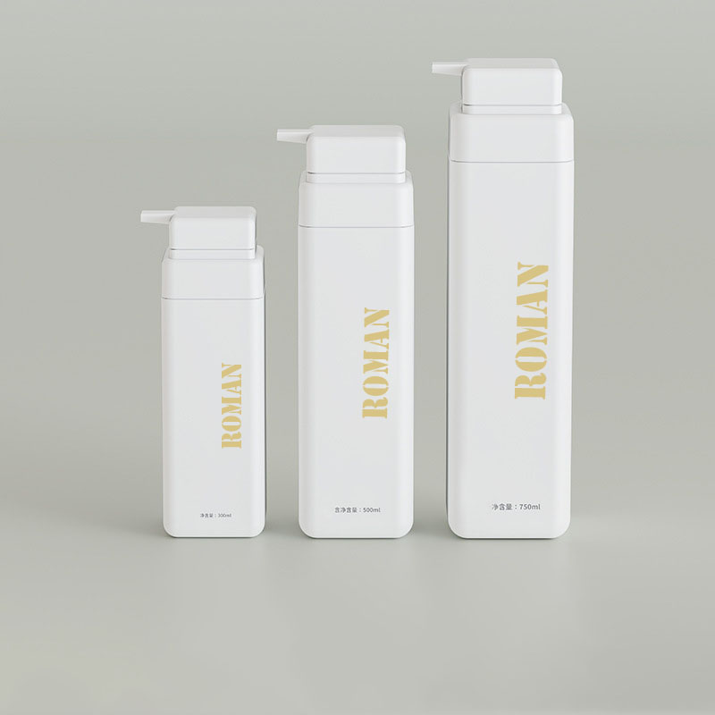 Bouteille vide de luxe en plastique pour shampoing, huile corporelle, 300ml, 500ml, 750ml, bouteille à pompe pour Lotion cosmétique givrée, pour Gel douche au lait