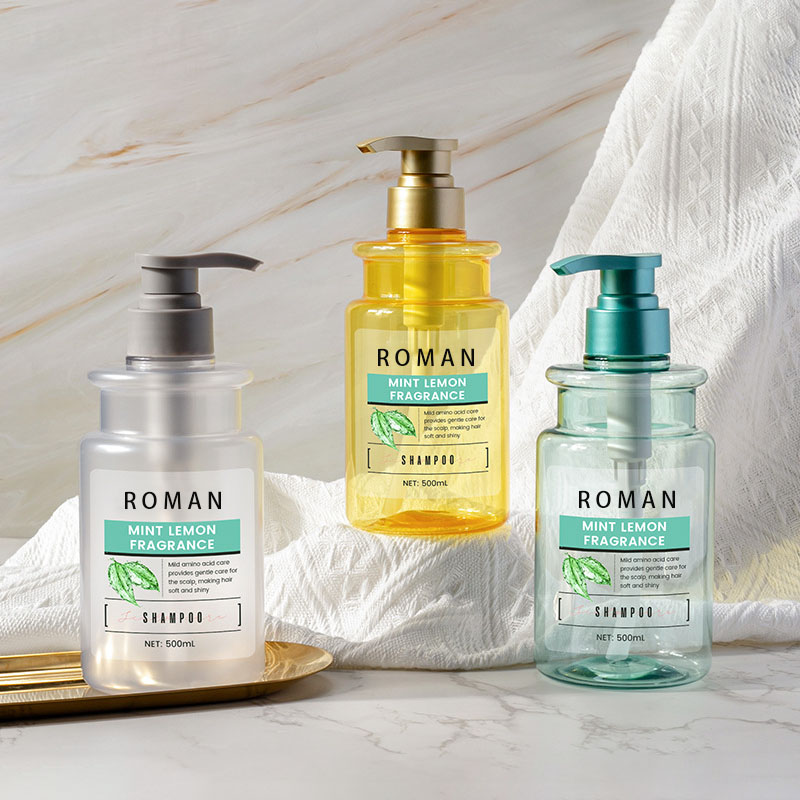 Bouteille PET 300ml 500ml, presse en plastique Transparent, Lotion pour le corps, shampoing, bouteille de douche, pompe, joint pour crème, parfum, soins du corps