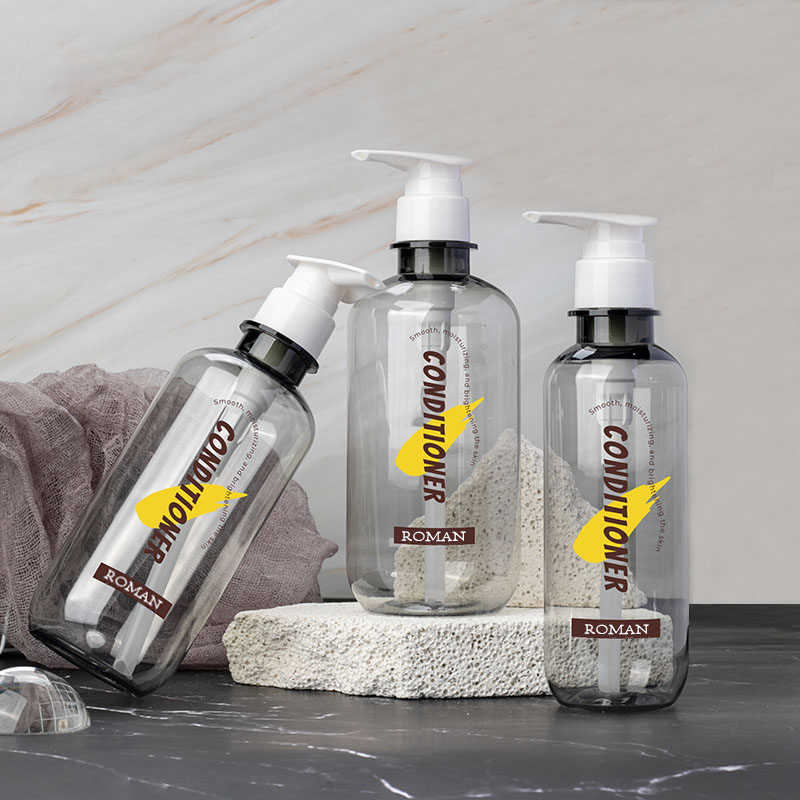 Bouteilles de Lotion vides en plastique, 300ml, 400ml, 500ml, 600ml, PET Boston, rondes, pour shampoing, après-shampoing, distributeur de Gel douche, à pompe