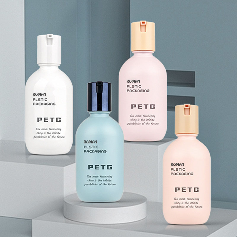 Bouteille d'emballage de crème solaire rechargeable de nouveau design Spf 50+ 50 ml 80 ml 130 ml bouteille de pulvérisation de lotion de protection solaire blanchissante pour la peau en plastique cosmétique