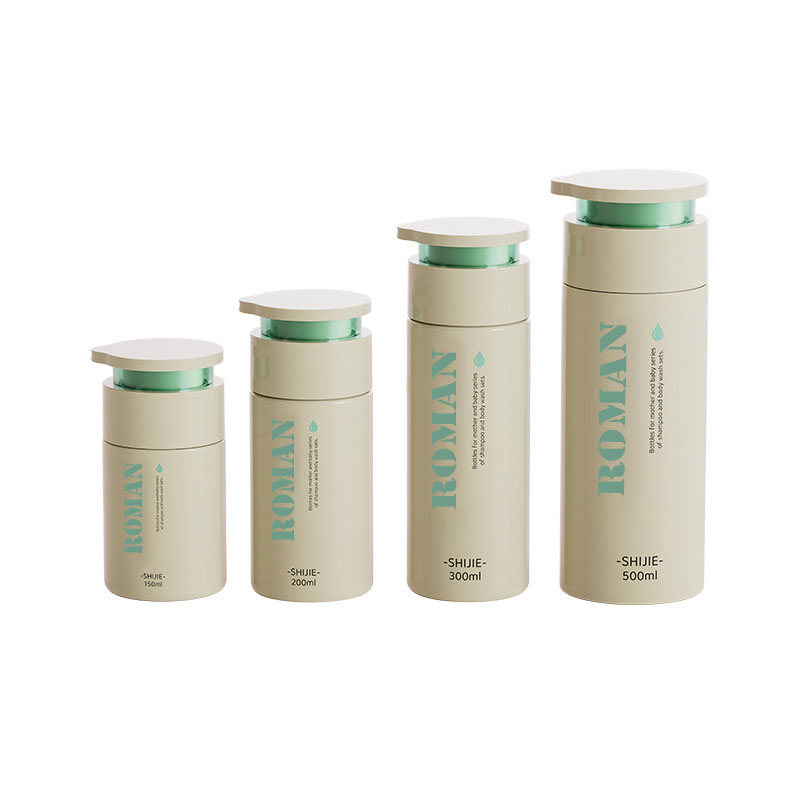 Bouteille de crème de soin de peau d'épaule plate ronde 150 ml 200 ml 300 ml 500 ml Emballage de conditionneur de lotion pour bébé Bouteilles de crème pour les mains de shampooing et de lavage du corps