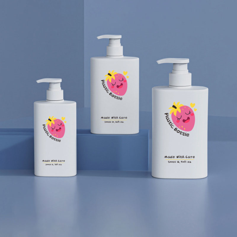 Bouteille de shampoing rectangulaire en plastique PET de 200 ml, 300 ml, 500 ml, avec bouchon à vis, pour masques faciaux, parfum, huiles essentielles, lotion, faux cils Bouteille de shampoing rectangulaire en plastique PET de 200 ml, 300 ml, 500 ml, avec bouchon à vis, pour masques faciaux, parfum, huiles essentielles, lotion, faux cils