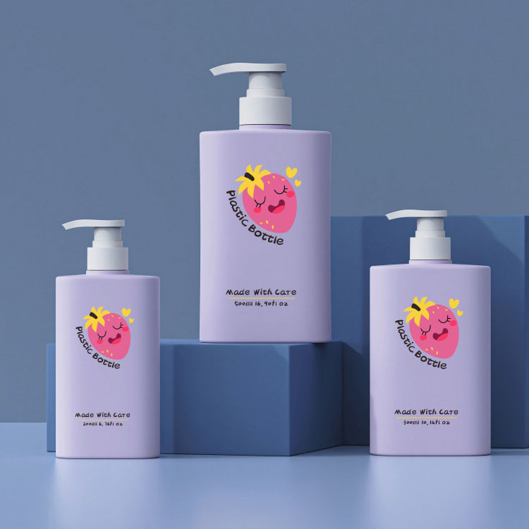 Bouteille de shampoing rectangulaire en plastique PET de 200 ml, 300 ml, 500 ml, avec bouchon à vis, pour masques faciaux, parfum, huiles essentielles, lotion, faux cils Bouteille de shampoing rectangulaire en plastique PET de 200 ml, 300 ml, 500 ml, avec bouchon à vis, pour masques faciaux, parfum, huiles essentielles, lotion, faux cils