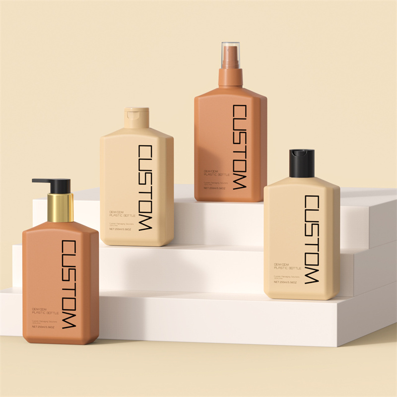 Bouteilles à pompe pour Lotion pour le corps et les mains, 250ml, 10oz, givrées, plates et obliques, pour soins de la peau, shampoing pour bébé, gels douche