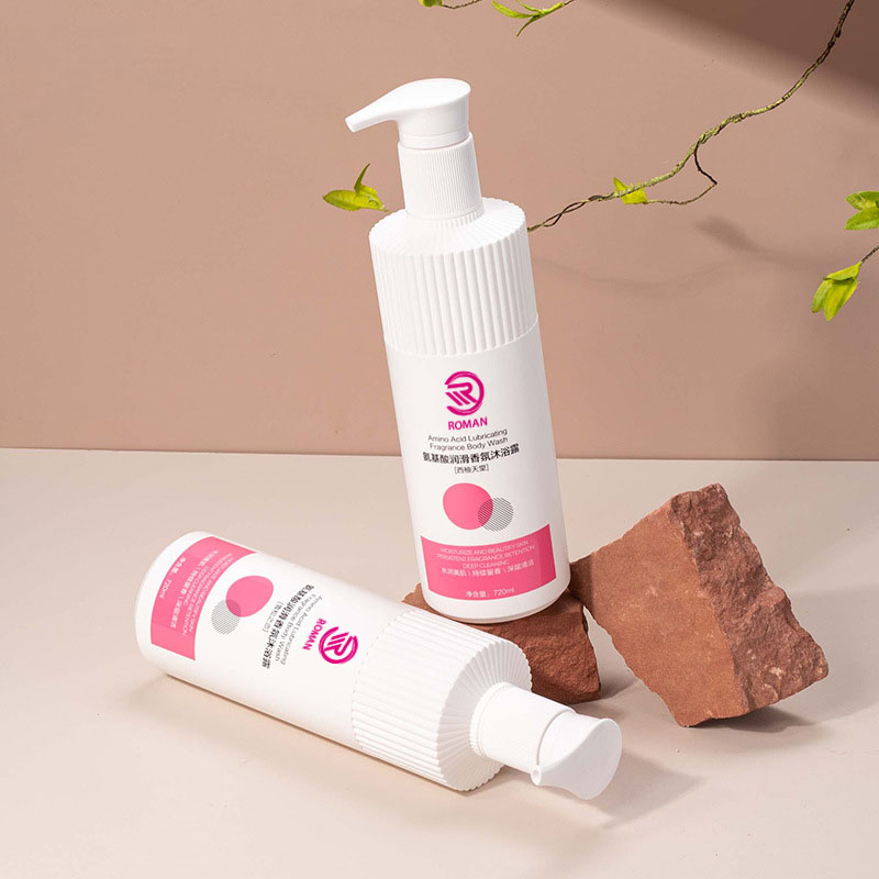 Bouteille en plastique HDPE rayé blanc chaud avec buse ondulée 500 ml 700 ml shampooing Gel douche Lotion avec bouchon de pompe Vietnam Bouteille en plastique HDPE rayé blanc chaud avec buse ondulée 500 ml 700 ml shampooing Gel douche Lotion avec bouchon de pompe Vietnam