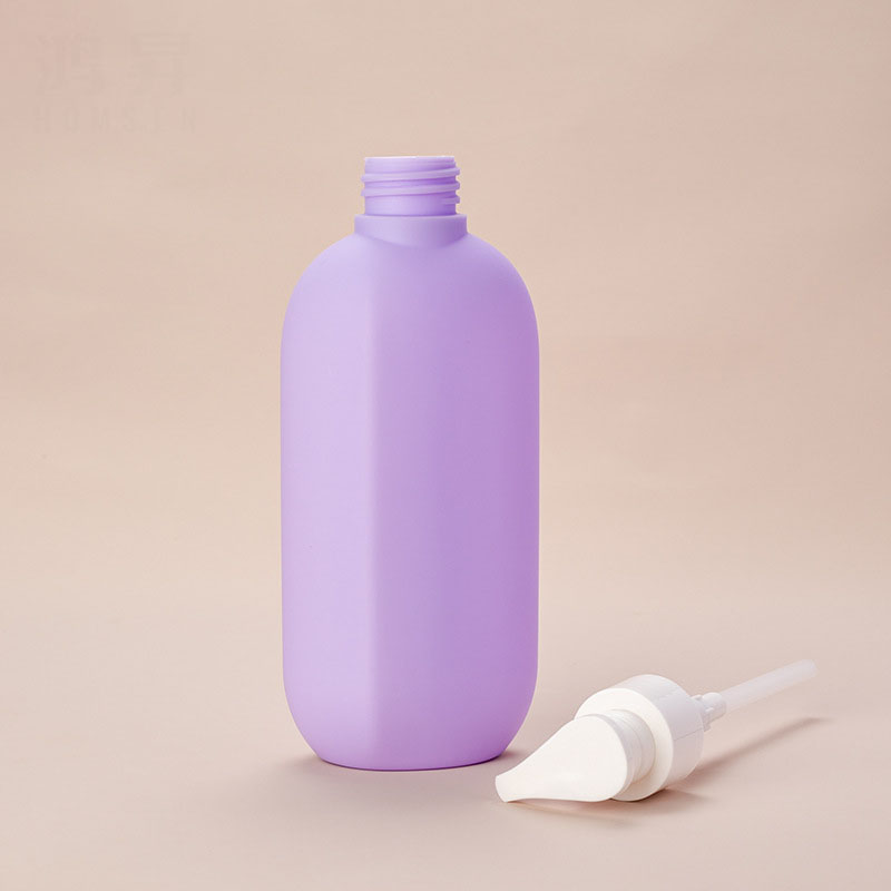 Bouteilles en plastique violettes pour Lotion corporelle plate en HDPE de 300ml, avec bouchon à pompe, bouteilles de Gel douche, récipient d'emballage de cosmétiques Bouteilles en plastique violettes pour Lotion corporelle plate en HDPE de 300ml, avec bouchon à pompe, bouteilles de Gel douche, récipient d'emballage de cosmétiques