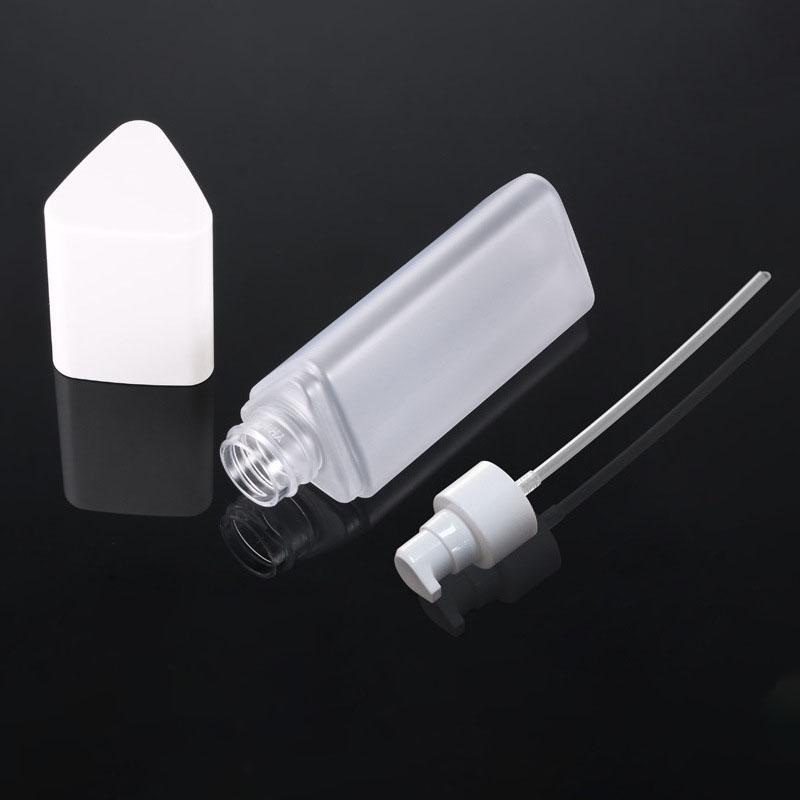 Bouteille en plastique digne de confiance, 30ml, 50ml, 80ml, triangulaire, pour shampoing, Gel douche, après-shampooing, Lotion, pompe, pour nettoyant pour le visage Bouteille en plastique digne de confiance, 30ml, 50ml, 80ml, triangulaire, pour shampoing, Gel douche, après-shampooing, Lotion, pompe, pour nettoyant pour le visage