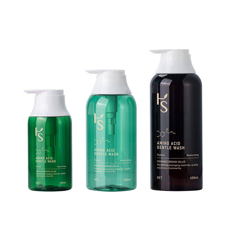 Unique vert 300 ml 500 ml 650 ml PET nouvelle forme lotion pour le corps crème bouteille vide bouteille de shampoing à épaule ronde avec joint de pompe pour les soins de la peau Unique vert 300 ml 500 ml 650 ml PET nouvelle forme lotion pour le corps crème bouteille vide bouteille de shampoing à épaule ronde avec joint de pompe pour les soins de la peau